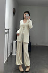 SWAYING/KNIT threaded leg straight pants SW24SS3B45 tooth white